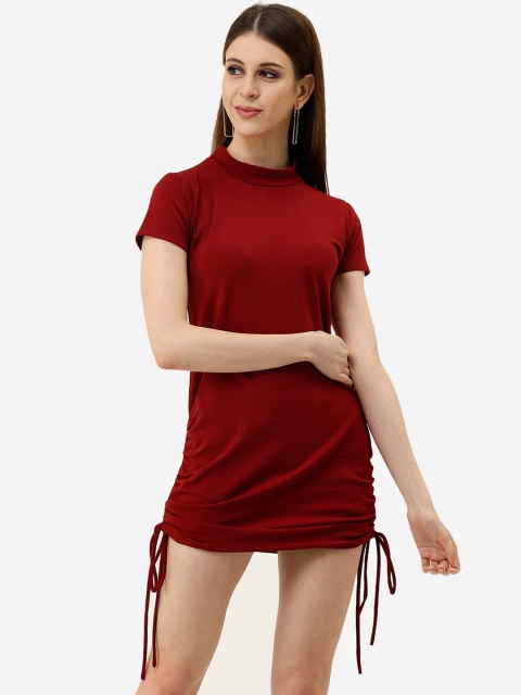 

Darzi Women Maroon Solid T-shirt Dress