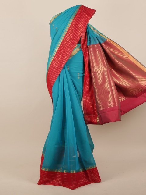 

Pothys Blue Woven Design Silk Cotton Saree