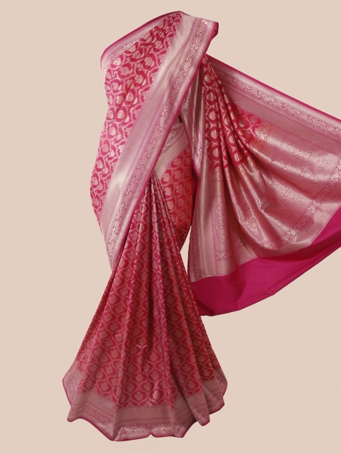

Pothys Pink & Silver-Coloured Pure Silk Woven Design Banarasi Saree