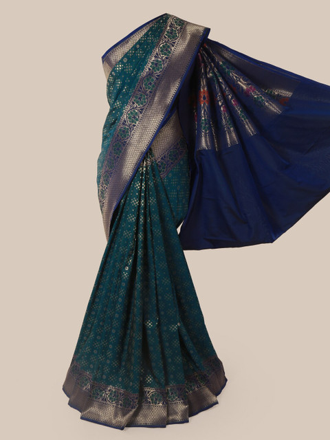 

Pothys Blue Pure Silk Woven Design Banarasi Saree