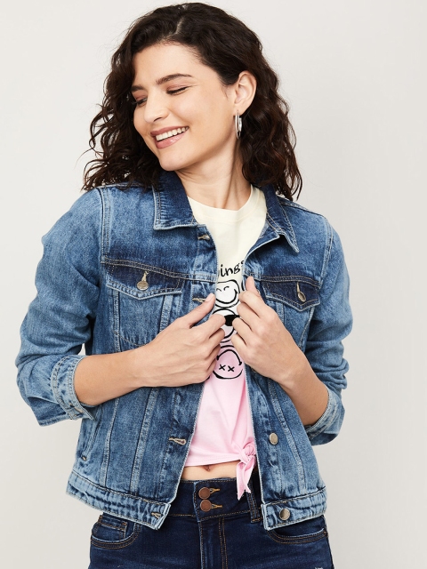 

Fame Forever by Lifestyle Women Blue Solid Cotton Denim Jacket