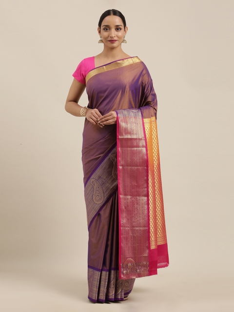 

The Chennai Silks Purple Solid Art Silk Saree