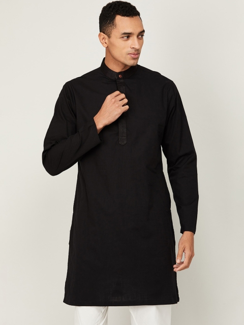 

Melange by Lifestyle Men Black Mandarin Collar Kurta