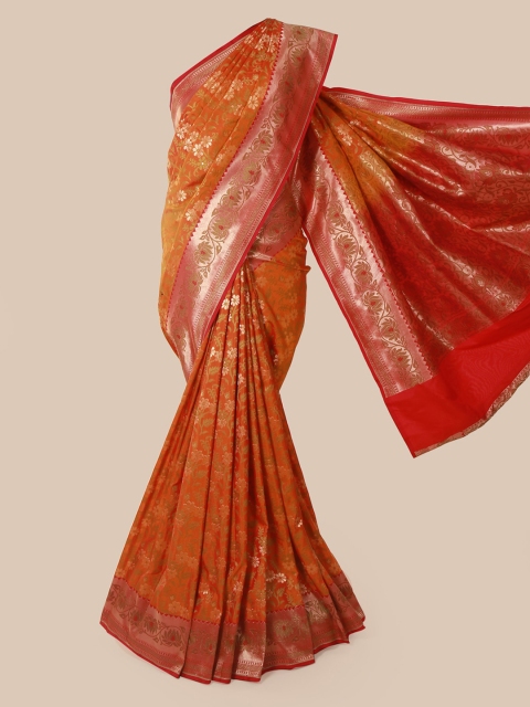 

Pothys Orange Pure Silk Woven Design Banarasi Saree