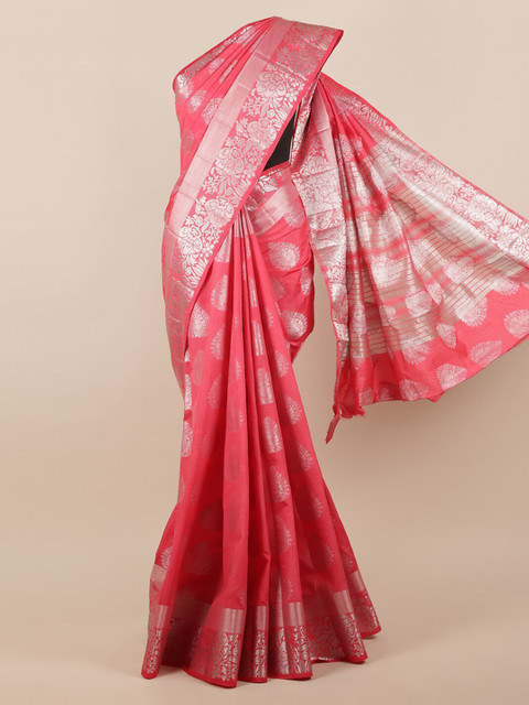 

Pothys Pink Woven Design Jute Silk Saree