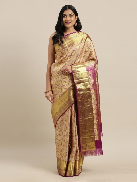 

The Chennai Silks Purple Pure Silk Woven Design Kanjeevaram Saree