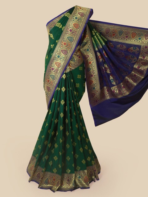 

Pothys Green Pure Silk Woven Design Banarasi Saree