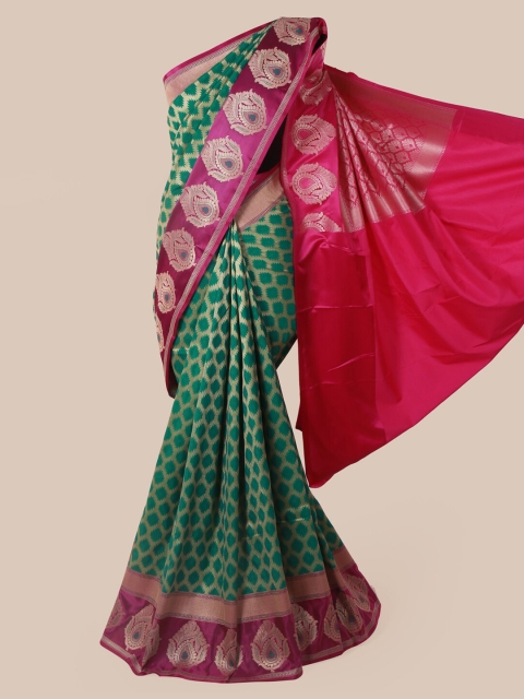

Pothys Green & Pink Pure Silk Woven Design Banarasi Saree