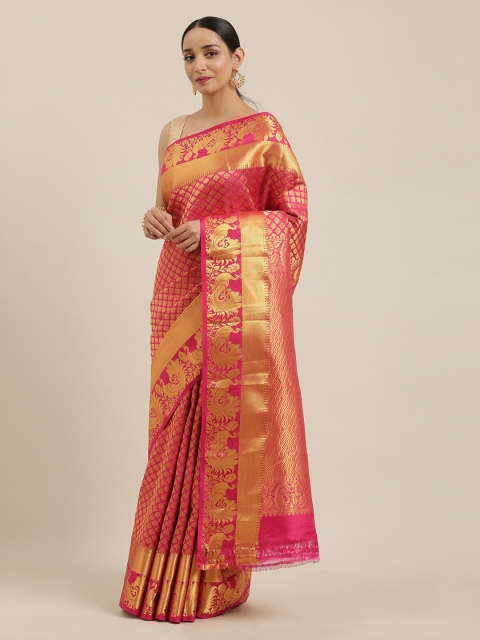

The Chennai Silks Magenta Pure Silk Woven Design Kanjeevaram Saree