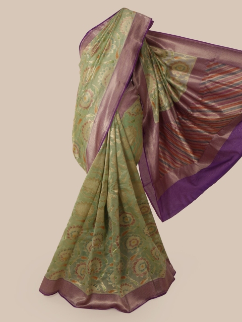 

Pothys Green Pure Silk Woven Design Banarasi Saree