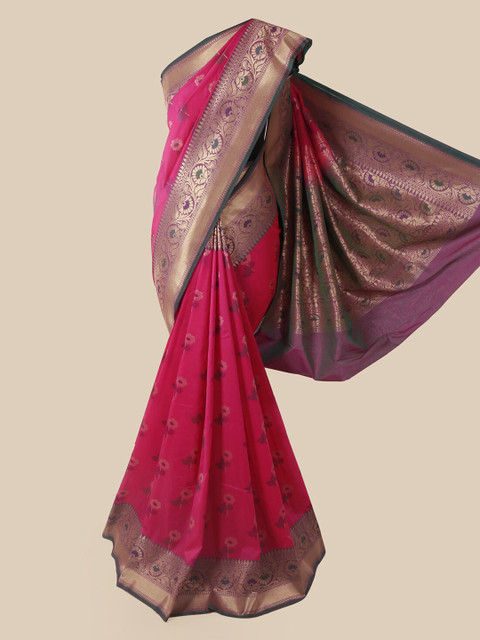 

Pothys Magenta Pure Silk Woven Design Banarasi Saree