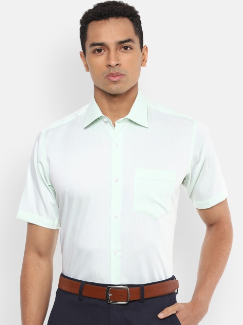 

Van Heusen Men Green Regular Fit Solid Pure Cotton Formal Shirt