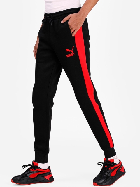 

Puma Men Black & Red Striped Iconic T7 DK Slim-Fit Joggers