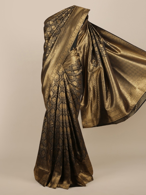 

Pothys Black Woven Design Jute Silk Saree