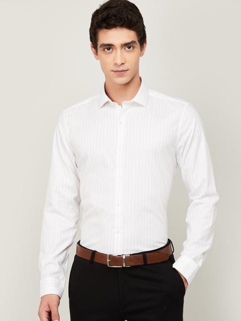 

CODE by Lifestyle Men White & Black Slim Fit Striped KELSO Cotton Formal Shirt