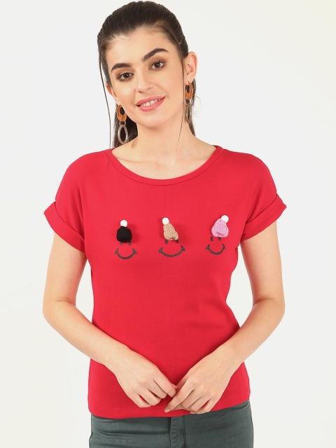 

V2 Value & Variety Red & Grey Printed Regular Top