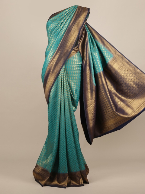 

Pothys Blue Woven Design Jute Silk Saree