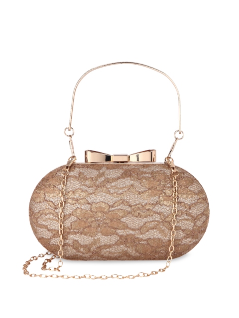 

Ratans Rose Gold Self Design Sling Bag