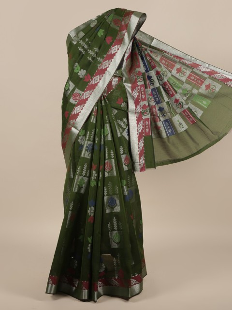 

Pothys Green Woven Design Silk Cotton Saree