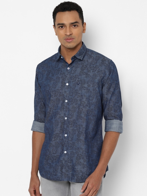 

Allen Solly Men Blue Slim Fit Printed Pure Cotton Casual Shirt