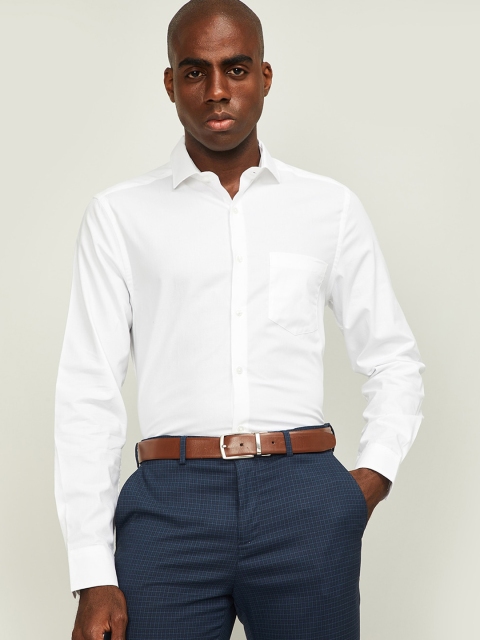 

CODE by Lifestyle Men White Slim Fit Solid CF-CANDY Cotton Formal Shirt