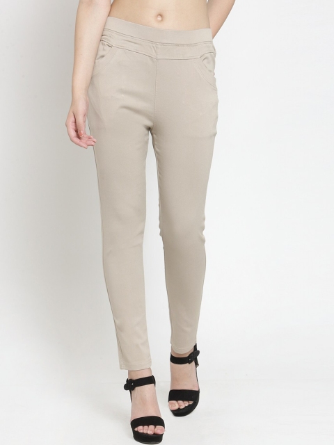 

Global Republic Women Beige Solid Treggings