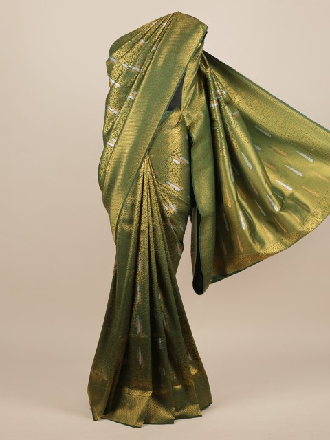

Pothys Green & Gold-Coloured Jute Silk Woven Design Saree