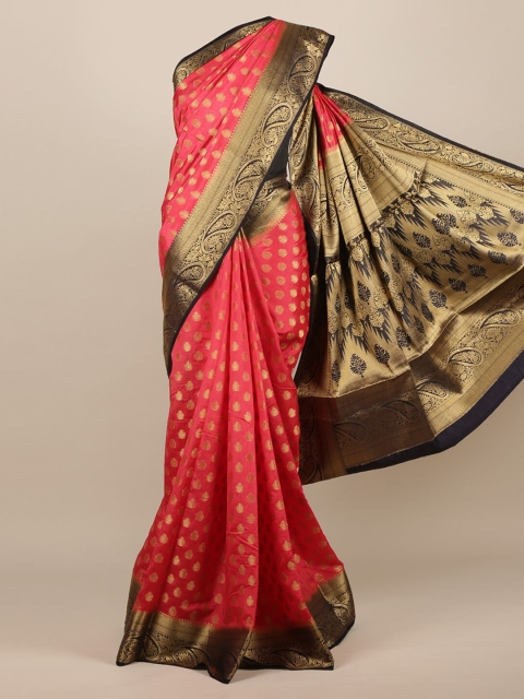 

Pothys Red & Gold-Toned Jute Silk Woven Design Saree