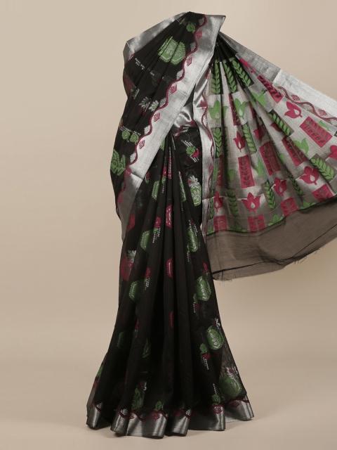 

Pothys Black Woven Design Silk Cotton Saree