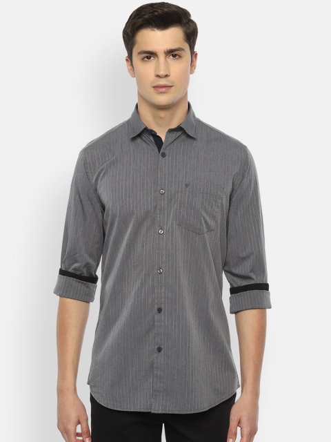 

Van Heusen Sport Men Grey Pure Cotton Slim Fit Printed Casual Shirt