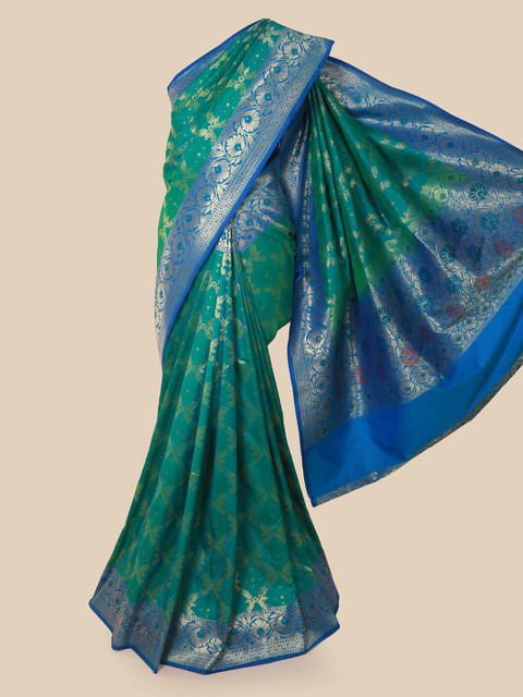 

Pothys Green Pure Silk Woven Design Banarasi Saree