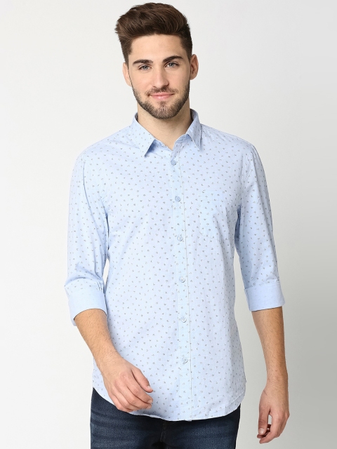 

Bewakoof Men Blue Regular Fit Printed Pure Cotton Casual Shirt
