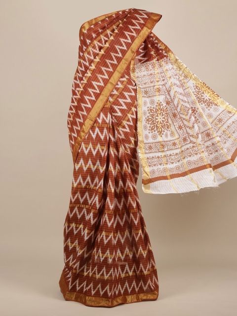 

Pothys Brown Printed Pure Cotton Saree
