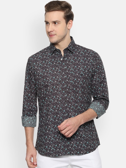 

Van Heusen Sport Men Grey Pure Cotton Slim Fit Printed Casual Shirt