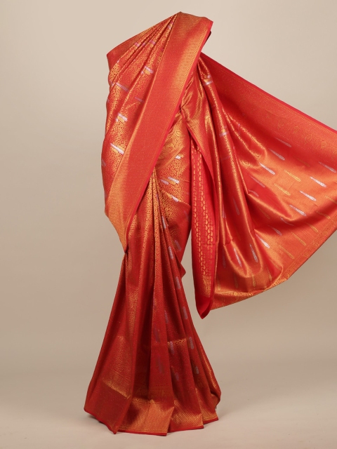 

Pothys Red Woven Design Jute Silk Saree