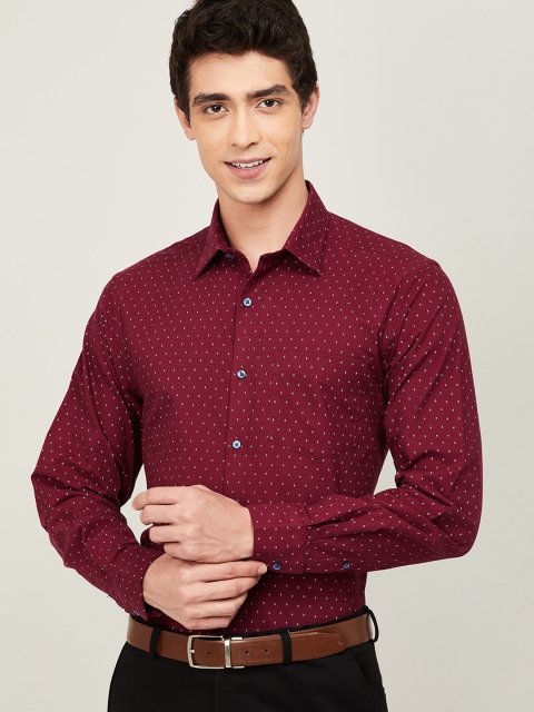 

CODE by Lifestyle Men Maroon & White Regular Fit Printed Casual Shirt