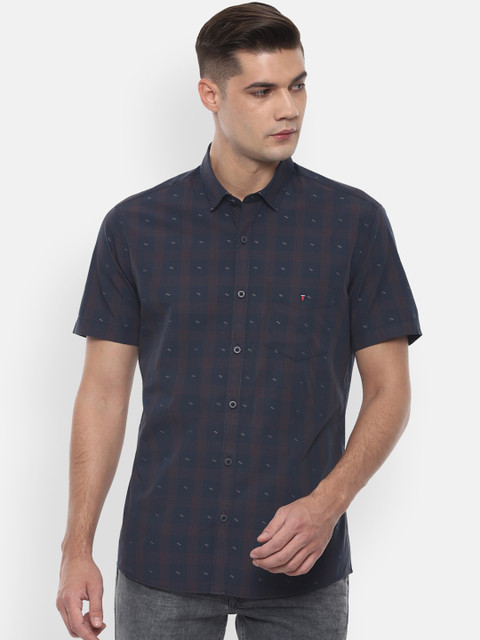 

Louis Philippe Sport Men Navy Blue Slim Fit Printed Cotton Casual Shirt