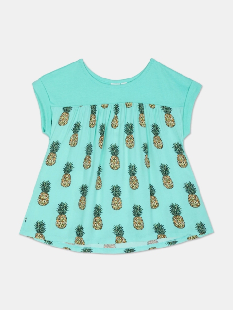 

GAP Girls Green Printed A-Line Top