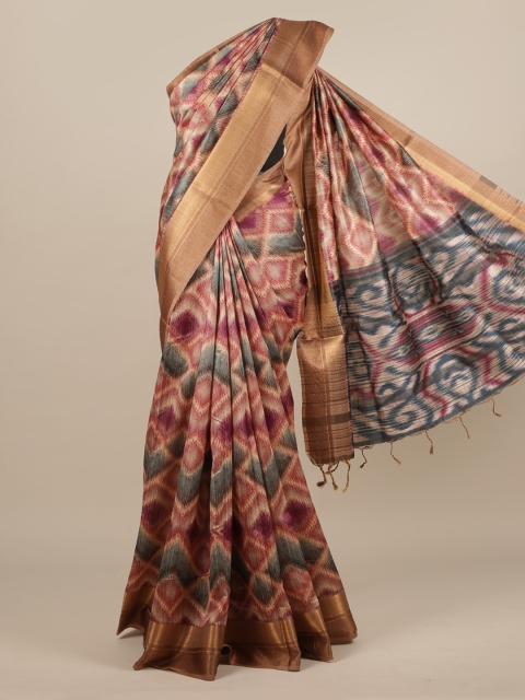 

Pothys Multicoloured Printed Jute Silk Saree, Multi