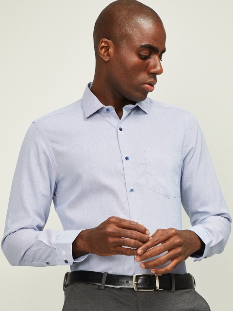 

CODE by Lifestyle Men Blue Slim Fit Self Design SAM Cotton Formal Shirt