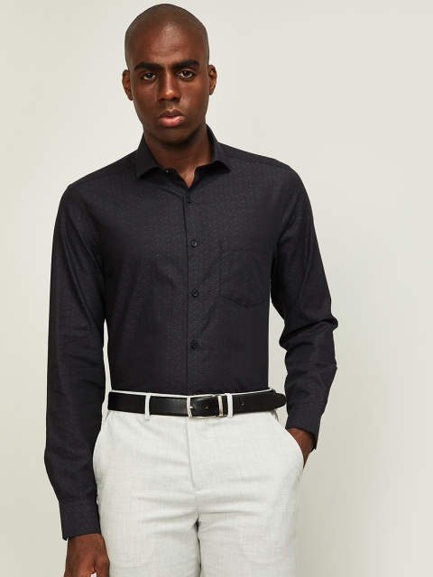 

CODE by Lifestyle Men Black Slim Fit Self Design CF-CADBURY Cotton Casual Shirt