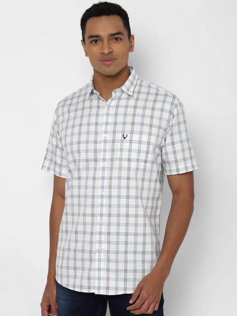 

Allen Solly Men White & Grey Slim Fit Checked Casual Shirt