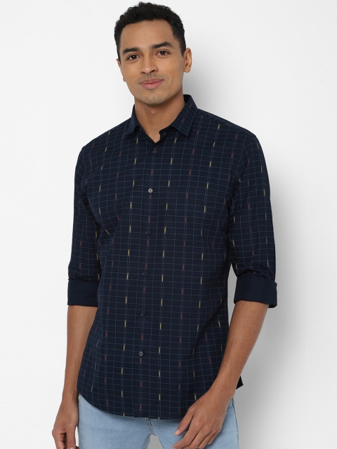 

Allen Solly Men Navy Blue Slim Fit Checked Casual Shirt