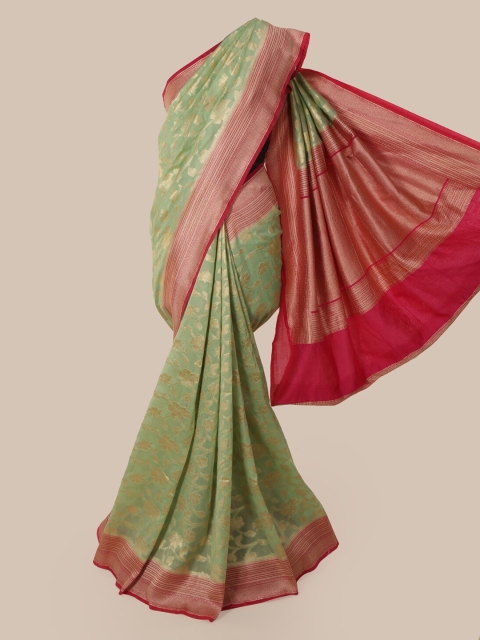 

Pothys Green Pure Silk Woven Design Banarasi Saree