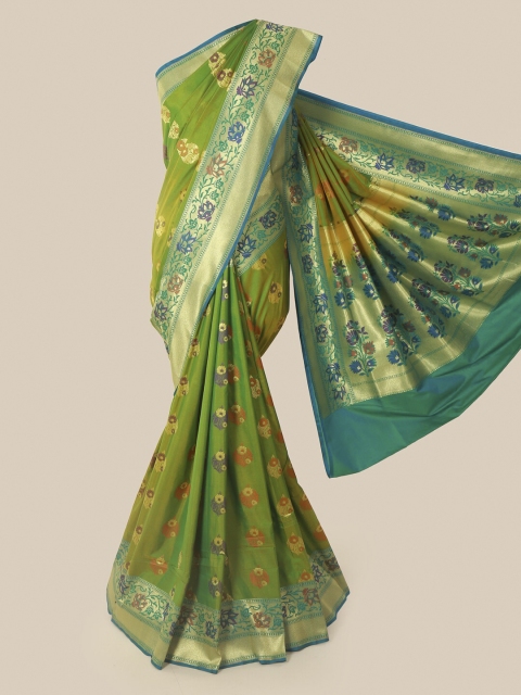 

Pothys Green Pure Silk Woven Design Banarasi Saree
