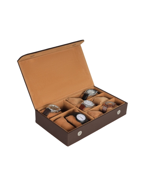 

Leather World Brown Solid 9 Slots Watch Organiser