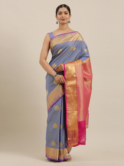 

The Chennai Silks Blue Woven Design Art Silk Saree