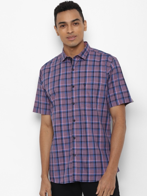 

Allen Solly Men Purple & Blue Slim Fit Checked Casual Shirt