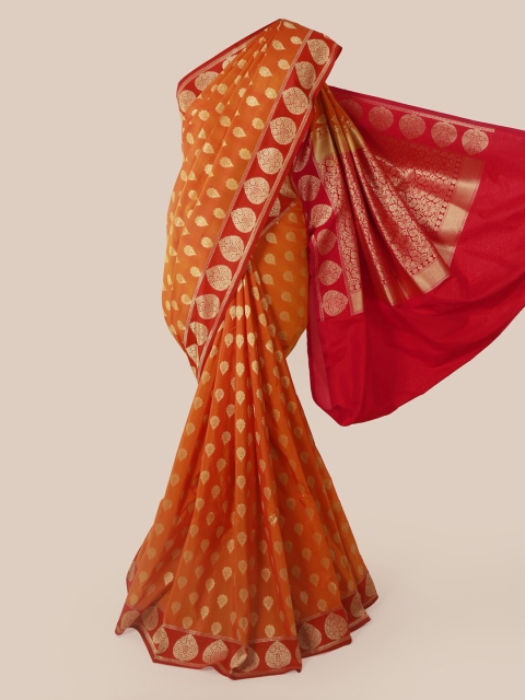

Pothys Orange & Red Pure Silk Woven Design Banarasi Saree