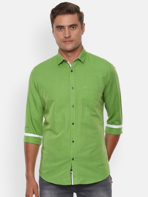 

Van Heusen Sport Men Green Slim Fit Solid Casual Shirt